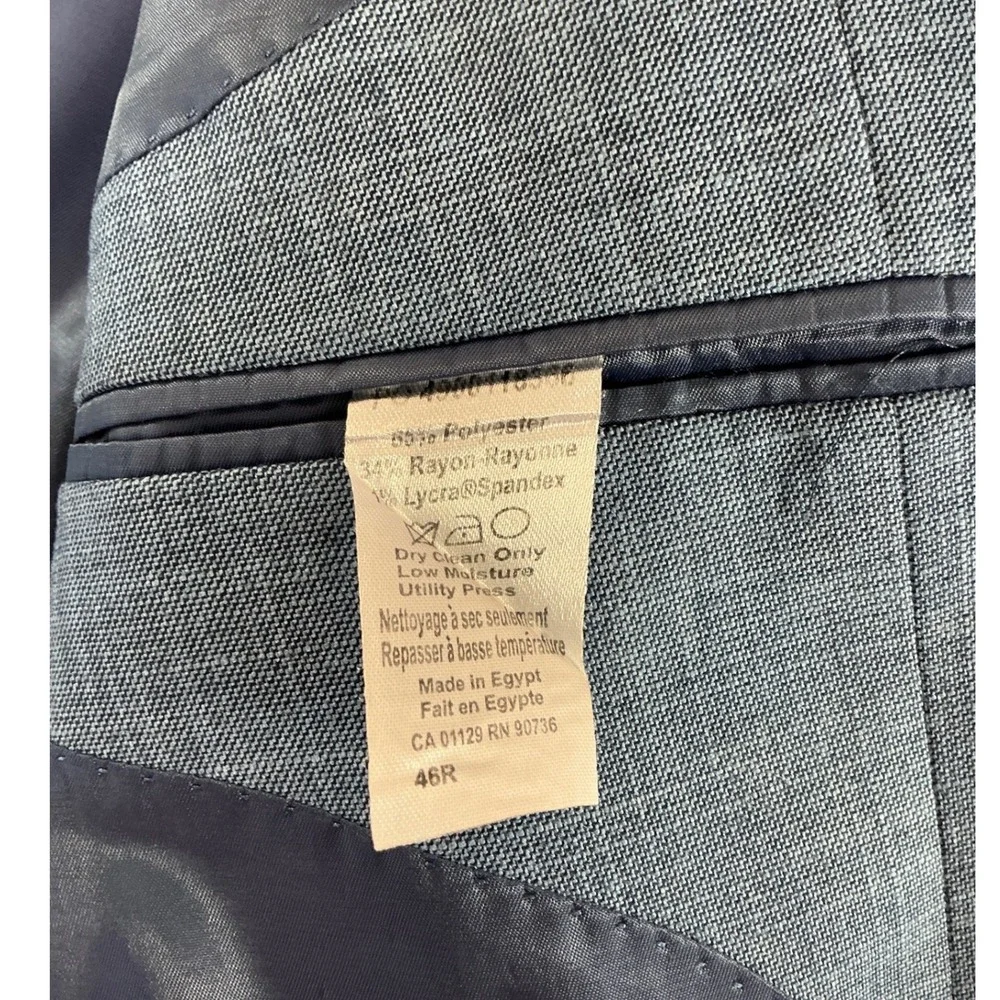 Lauren Ralph Lauren Blazer Mens 46R Blue Textured Two Button Sport Coat